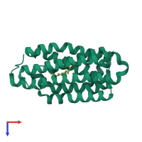 PDB entry 4pg0 coloured by chain, top view.