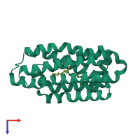 PDB entry 4pg1 coloured by chain, top view.