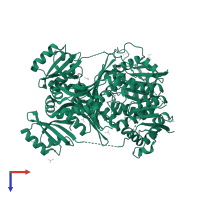 Homoserine dehydrogenase in PDB entry 4pg8, assembly 1, top view.