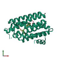 PDB entry 4pgi coloured by chain, front view.