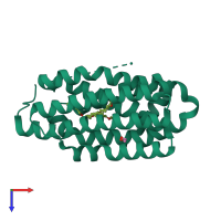 PDB entry 4pgi coloured by chain, top view.