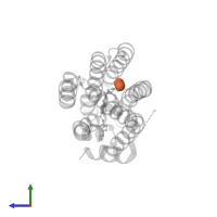 FE (III) ION in PDB entry 4pgi, assembly 1, side view.