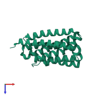 PDB entry 4pgr coloured by chain, top view.