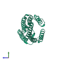 PDB entry 4pgs coloured by chain, side view.