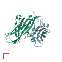 PDB entry 4ph8 coloured by chain, top view.