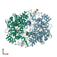 PDB entry 4ph9 coloured by chain, front view.
