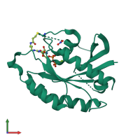 PDB entry 4phf coloured by chain, front view.