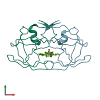 PDB entry 4phv coloured by chain, front view.