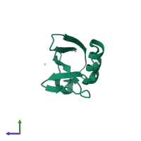 Ubiquitin in PDB entry 4pih, assembly 1, side view.