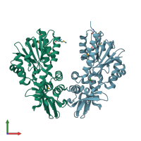 PDB entry 4pim coloured by chain, front view.