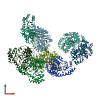 PDB entry 4piw coloured by chain, front view.