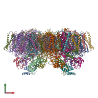 PDB entry 4pj0 coloured by chain, front view.