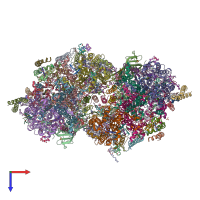 PDB entry 4pj0 coloured by chain, top view.