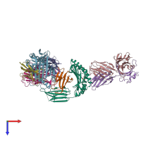 PDB entry 4pj7 coloured by chain, top view.