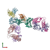 PDB entry 4pja coloured by chain, front view.