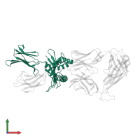 Major histocompatibility complex class I-related gene protein in PDB entry 4pjf, assembly 1, front view.