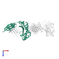 Major histocompatibility complex class I-related gene protein in PDB entry 4pjf, assembly 1, top view.