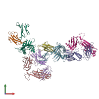 PDB entry 4pjg coloured by chain, front view.