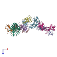PDB entry 4pjg coloured by chain, top view.