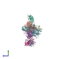 PDB entry 4pjh coloured by chain, side view.