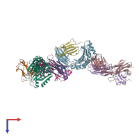 PDB entry 4pjh coloured by chain, top view.