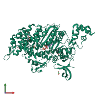 PDB entry 4pjm coloured by chain, front view.