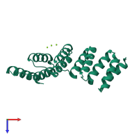 PDB entry 4pjr coloured by chain, top view.