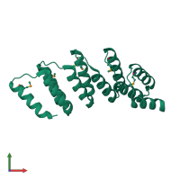 PDB entry 4pjs coloured by chain, front view.