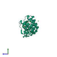 PDB entry 4pjs coloured by chain, side view.