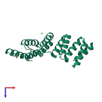 PDB entry 4pjs coloured by chain, top view.