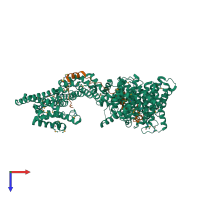 PDB entry 4pjw coloured by chain, top view.