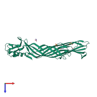 PDB entry 4pkm coloured by chain, top view.