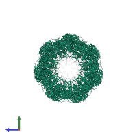 Chaperonin GroEL in PDB entry 4pko, assembly 1, side view.