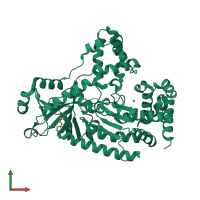 PDB entry 4pkq coloured by chain, front view.