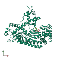 PDB entry 4pkr coloured by chain, front view.