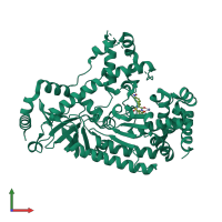 PDB entry 4pkt coloured by chain, front view.