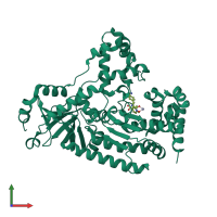 PDB entry 4pkv coloured by chain, front view.
