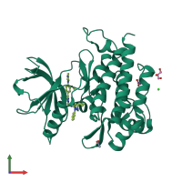 PDB entry 4pmm coloured by chain, front view.