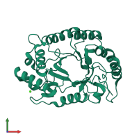 PDB entry 4pmx coloured by chain, front view.