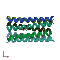 PDB entry 4pna coloured by chain, front view.