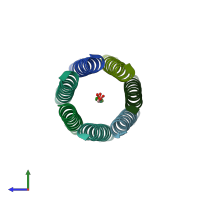 PDB entry 4pna coloured by chain, side view.