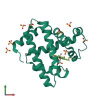 PDB entry 4pnj coloured by chain, front view.