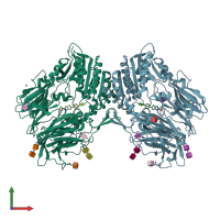 PDB entry 4pnz coloured by chain, front view.