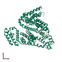 PDB entry 4po0 coloured by chain, front view.