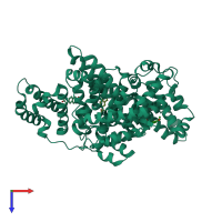 PDB entry 4po0 coloured by chain, top view.