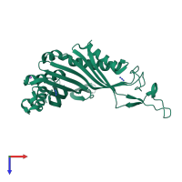 PDB entry 4poe coloured by chain, top view.