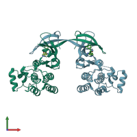 PDB entry 4ppa coloured by chain, front view.