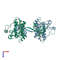 PDB entry 4ppb coloured by chain, top view.