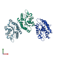 PDB entry 4ppy coloured by chain, front view.