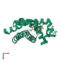 PDB entry 4pqc coloured by chain, top view.